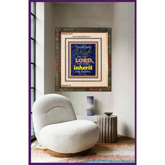 WAIT ON THE LORD   contemporary Christian Art Frame   (GWUNITY6519)   