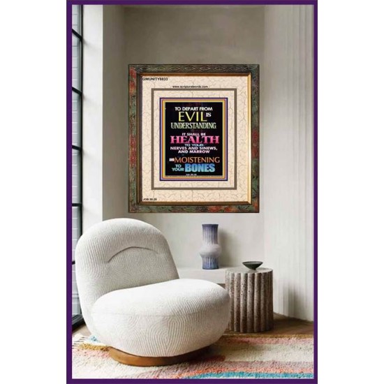 WISDOM IS HEALTH   Inspirational Wall Art Frame   (GWUNITY8833)   