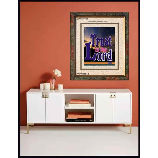 TRUST IN THE LORD   Christian Artwork Acrylic Glass Frame   (GWUNITY1030)   