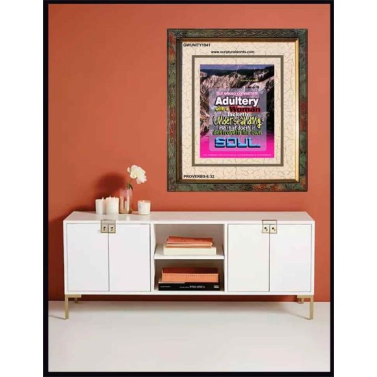 ADULTERY WITH A WOMAN   Large Frame Scripture Wall Art   (GWUNITY1941)   