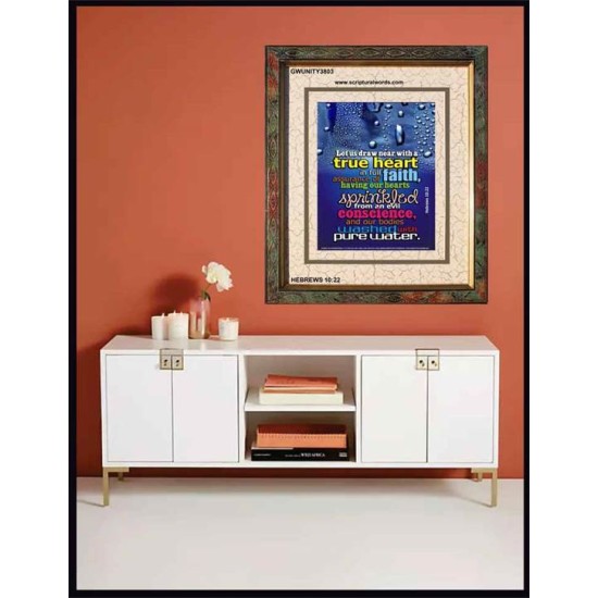 TRUE HEART   Large Frame Scriptural Wall Art   (GWUNITY3803)   