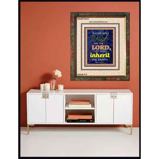 WAIT ON THE LORD   contemporary Christian Art Frame   (GWUNITY6519)   