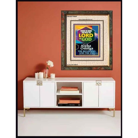 ALPHA AND OMEGA BEGINNING AND THE END   Framed Sitting Room Wall Decoration   (GWUNITY8649)   