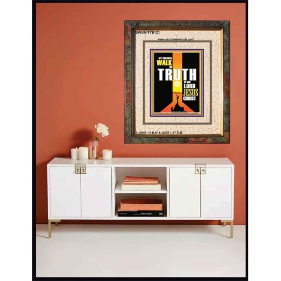 WALK IN THE TRUTH   Large Framed Scripture Wall Art   (GWUNITY9121)   