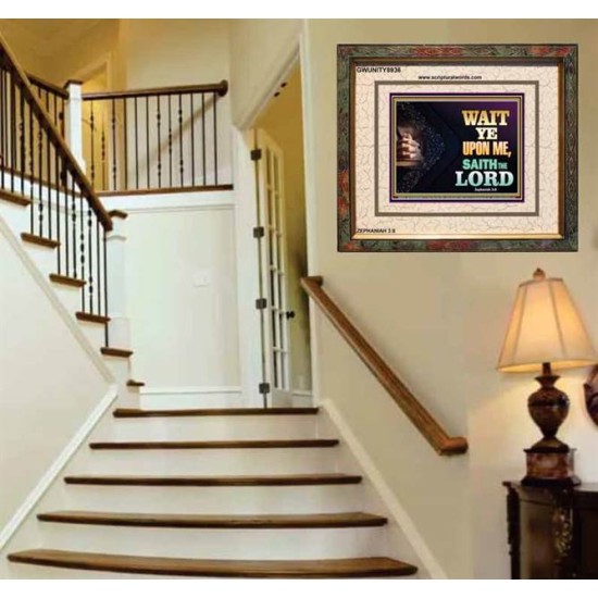 WAIT UPON THE LORD   Bible Scriptures on Forgiveness Acrylic Glass Frame   (GWUNITY8936)   