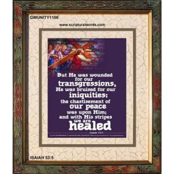 WOUNDED FOR OUR TRANSGRESSIONS   Inspiration Wall Art Frame   (GWUNITY1106)   