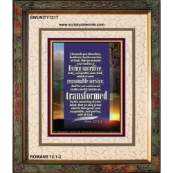 A LIVING SACRIFICE   Bible Verses Framed Art   (GWUNITY1217)   