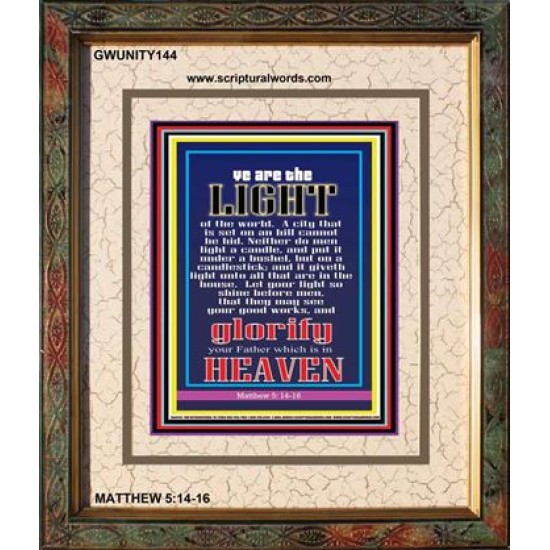 YOU ARE THE LIGHT OF THE WORLD   Bible Scriptures on Forgiveness Frame   (GWUNITY144)   