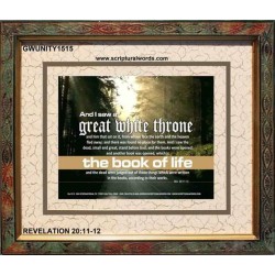 A GREAT WHITE THRONE   Inspirational Bible Verse Framed   (GWUNITY1515)   