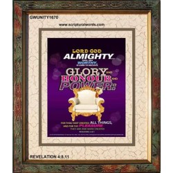 WORTHY ART THOU O LORD   Large Frame Scriptural Wall Art   (GWUNITY1670)   