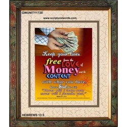 BE CONTENT   Frame Bible Verse   (GWUNITY1720)   "20x25"