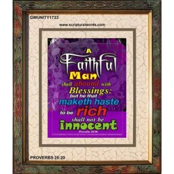 A FAITHFUL MAN   Framed Scripture Art   (GWUNITY1733)   "20x25"