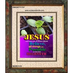 ALL THINGS ARE POSSIBLE   Modern Christian Wall Dcor Frame   (GWUNITY1751)   