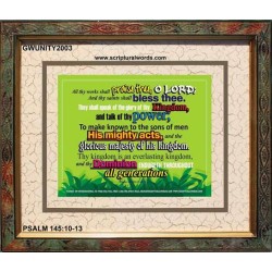 THY KINGDOM IS AN EVERLASTING KINGDOM   Bible Verses Frame    (GWUNITY2003)   