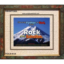 ROCK OF MY SALVATION   Bible Verse Acrylic Glass Frame   (GWUNITY2020)   