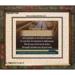 ALL SCRIPTURE IS GIVEN BY INSPIRATION OF GOD   Christian Quote Framed   (GWUNITY297)   