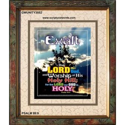 WORSHIP AT HIS HOLY HILL   Framed Bible Verse   (GWUNITY3052)   