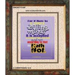 WILLING MIND   Large Framed Scriptural Wall Art   (GWUNITY3189)   