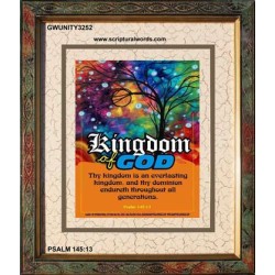 AN EVERLASTING KINGDOM   Framed Bible Verse   (GWUNITY3252)   