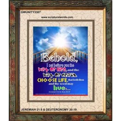 WAY OF LIFE   Biblical Art Acrylic Glass Frame   (GWUNITY3307)   "20x25"