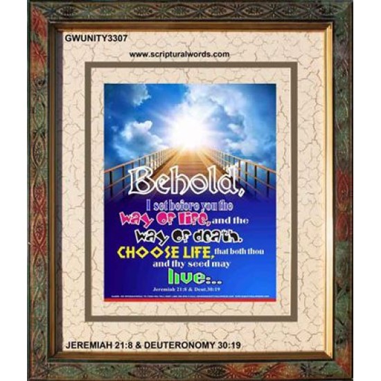 WAY OF LIFE   Biblical Art Acrylic Glass Frame   (GWUNITY3307)   