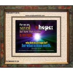 WE ARE SAVED BY HOPE   Inspiration office art and wall dcor   (GWUNITY3516)   