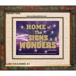 SIGNS AND WONDERS   Framed Bible Verse   (GWUNITY3536)   