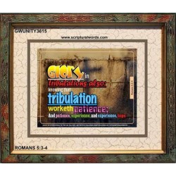 TRIBULATION WORKETH PATIENCE   Bible Verse Frame Art Prints   (GWUNITY3615)   "25x20"