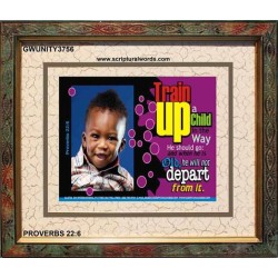 TRAIN UP A CHILD   Large Framed Scriptural Wall Art   (GWUNITY3756)   "25x20"