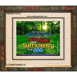 ALL SUFFICIENT GOD   Large Frame Scripture Wall Art   (GWUNITY3774)   