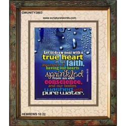 TRUE HEART   Large Frame Scriptural Wall Art   (GWUNITY3803)   "20x25"