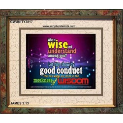 WISDOM   Scriptural Framed Signs   (GWUNITY3817)   