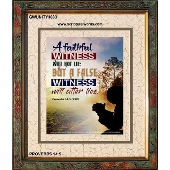 A FAITHFUL WITNESS   Encouraging Bible Verse Frame   (GWUNITY3883)   