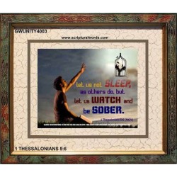 WATCH AND BE SOBER   Framed Office Wall Decoration   (GWUNITY4003)   
