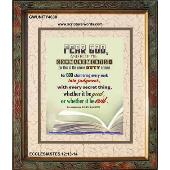 WHOLE DUTY OF MAN   Acrylic Glass Framed Bible Verse   (GWUNITY4038)   