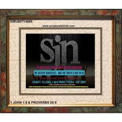 SIN   Framed Bible Verse Online   (GWUNITY4095)   