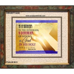 A FATHER TO THE FATHERLESS   Christian Quote Framed   (GWUNITY4248)   "25x20"