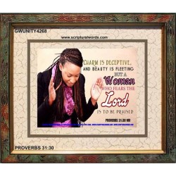 A WOMAN WHO FEARS THE LORD   Christian Artwork Frame   (GWUNITY4268)   