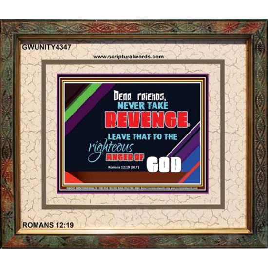 VENGEANCE BELONGS TO GOD   Frame Scriptures Dcor   (GWUNITY4347)   