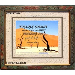 WORDLY SORROW   Custom Frame Scriptural ArtWork   (GWUNITY4390)   "25x20"