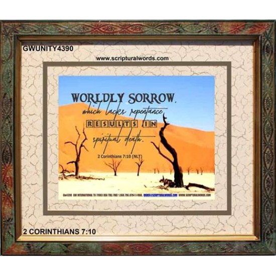 WORDLY SORROW   Custom Frame Scriptural ArtWork   (GWUNITY4390)   