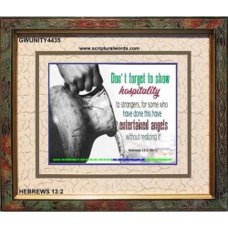 SHOW HOSPITALITY   Bible Verse Frame for Home   (GWUNITY4435)   