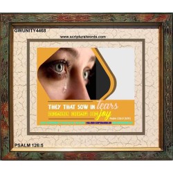SOW IN TEARS   Bible Verses Frame for Home Online   (GWUNITY4468)   