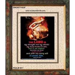 WITH MY SONG WILL I PRAISE HIM   Framed Sitting Room Wall Decoration   (GWUNITY4538)   "20x25"