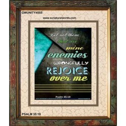 WRONGFULLY REJOICE OVER ME   Acrylic Glass Frame Scripture Art   (GWUNITY4555)   