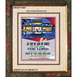 WE WILL SERVE THE LORD   Framed Bible Verses   (GWUNITY4567)   "20x25"