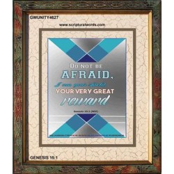 VERY GREAT REWARD   Encouraging Bible Verses Framed   (GWUNITY4627)   "20x25"