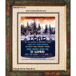 ALL MY DESIRE IS BEFORE THEE   Acrylic Glass framed scripture art   (GWUNITY4714)   