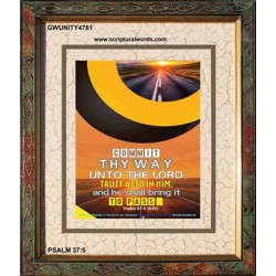 TRUST ALSO IN HIM   Inspirational Bible Verses Framed   (GWUNITY4781)   "20x25"