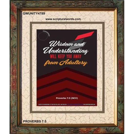 WISDOM AND UNDERSTANDING   Bible Verses Framed for Home   (GWUNITY4789)   